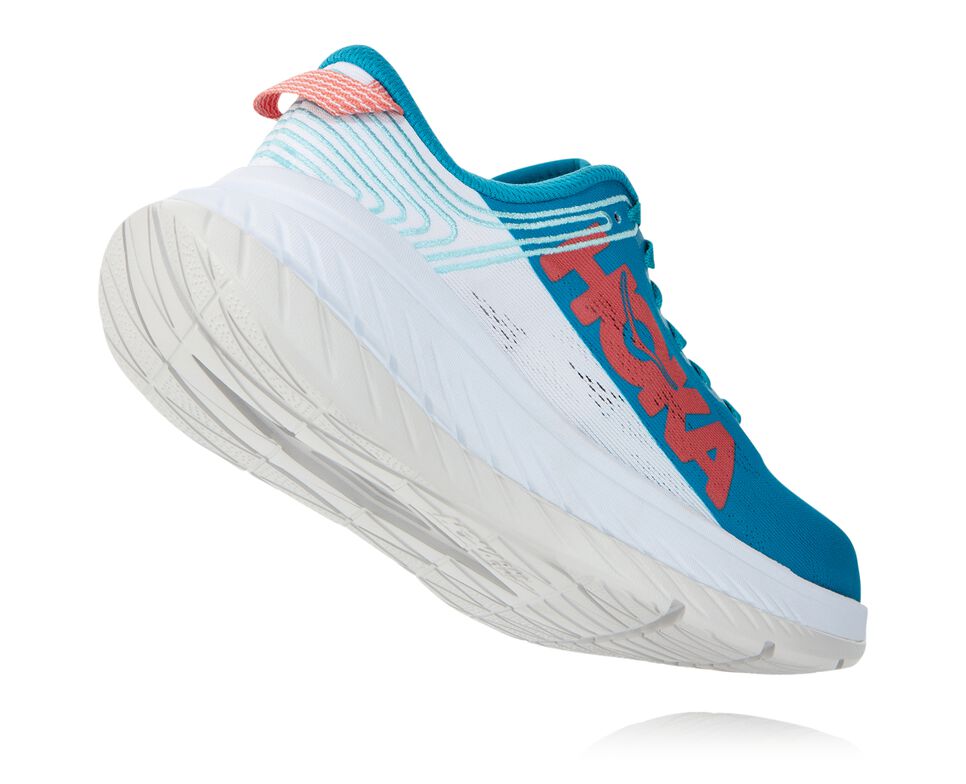 Women's Hoka One One Carbon X Road Running Shoes Caribbean Sea / White | PSLICG758