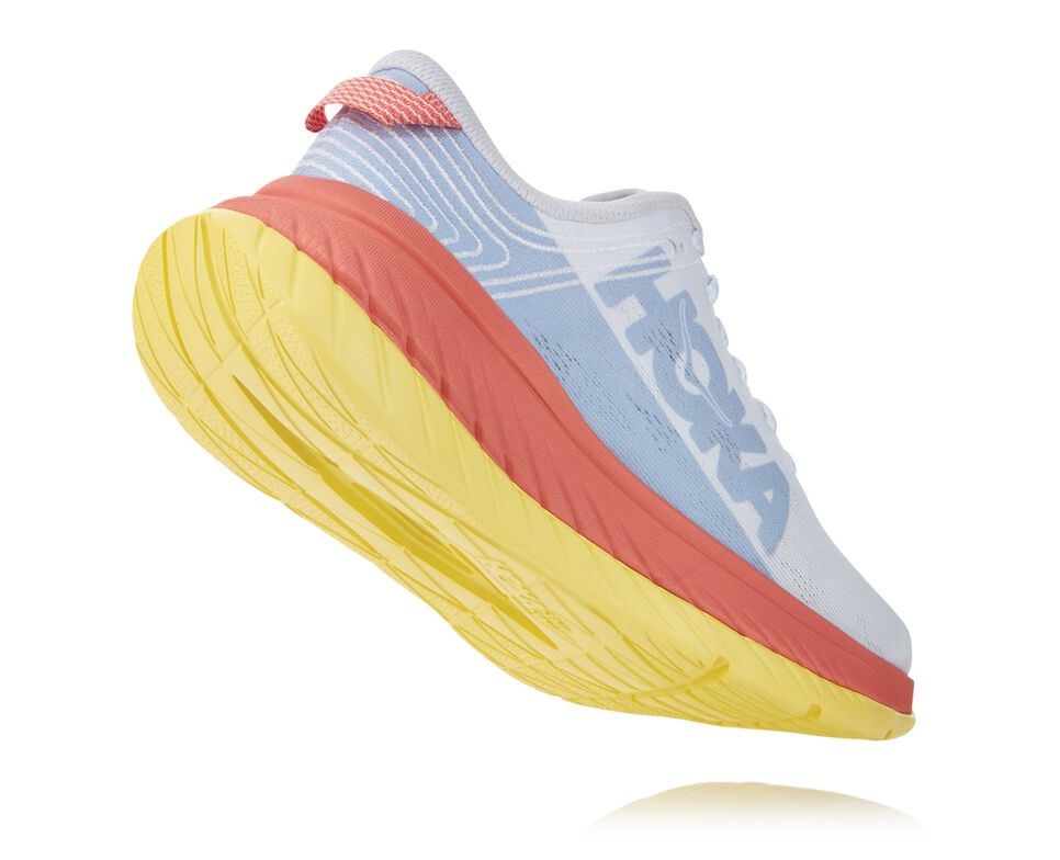 Women's Hoka One One Carbon X Road Running Shoes Nimbus Cloud / Lantana | YJIVMS361