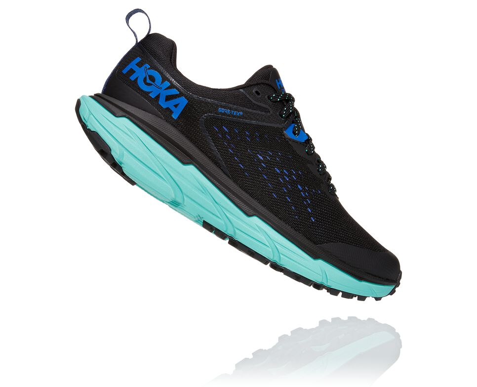 Women's Hoka One One Challenger ATR 6 GORE-TEX Trail Running Shoes Black / Cascade | UIWTXP023