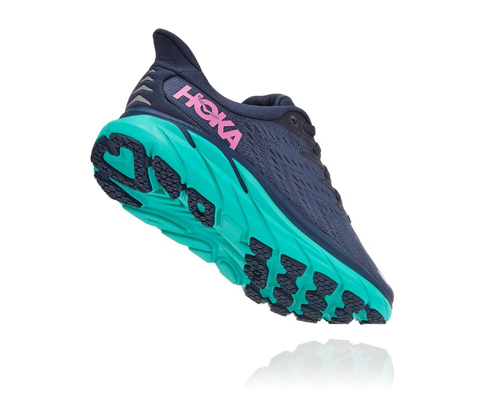 Women's Hoka One One Clifton 8 Road Running Shoes Outer Space / Atlantis | SDNRGJ082