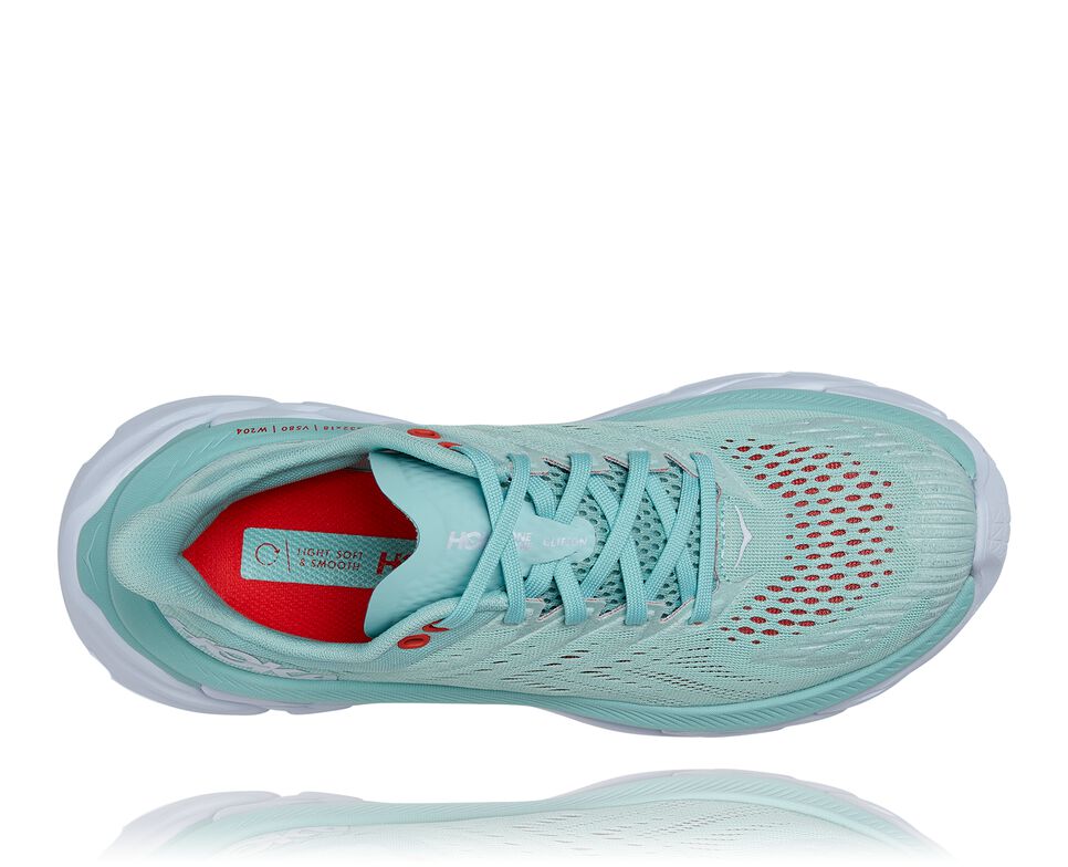 Women's Hoka One One Clifton Edge Road Running Shoes Eggshell Blue / White | ANYPQS718