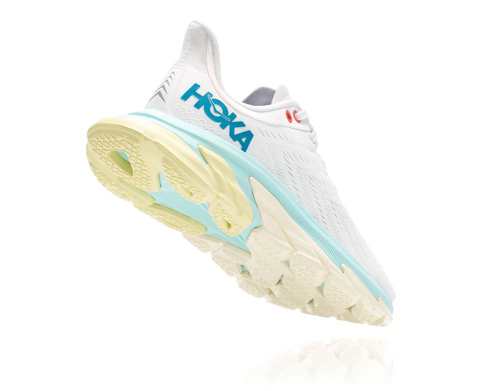 Women's Hoka One One Clifton Edge Road Running Shoes Blanc De Blanc / Blue Tint | LBXPIT916