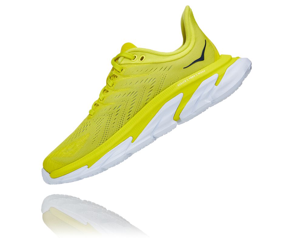 Women's Hoka One One Clifton Edge Road Running Shoes Citrus / White | MLISVF854