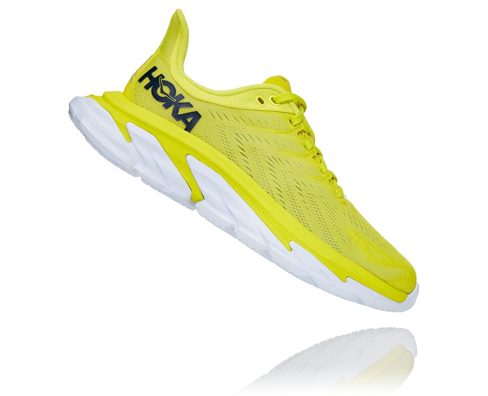 Women's Hoka One One Clifton Edge Road Running Shoes Citrus / White | MLISVF854