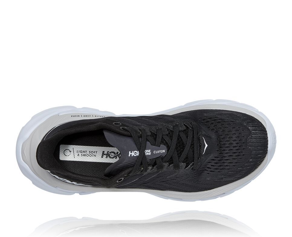 Women's Hoka One One Clifton Edge Road Running Shoes Black / White | VMSBFN039