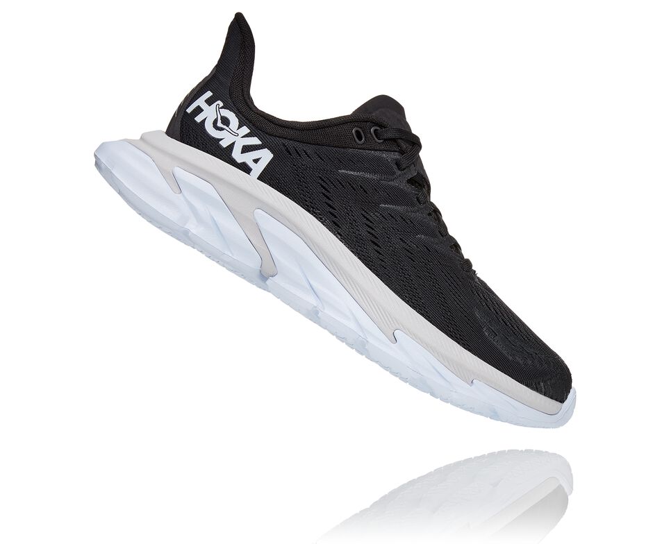 Women's Hoka One One Clifton Edge Road Running Shoes Black / White | VMSBFN039