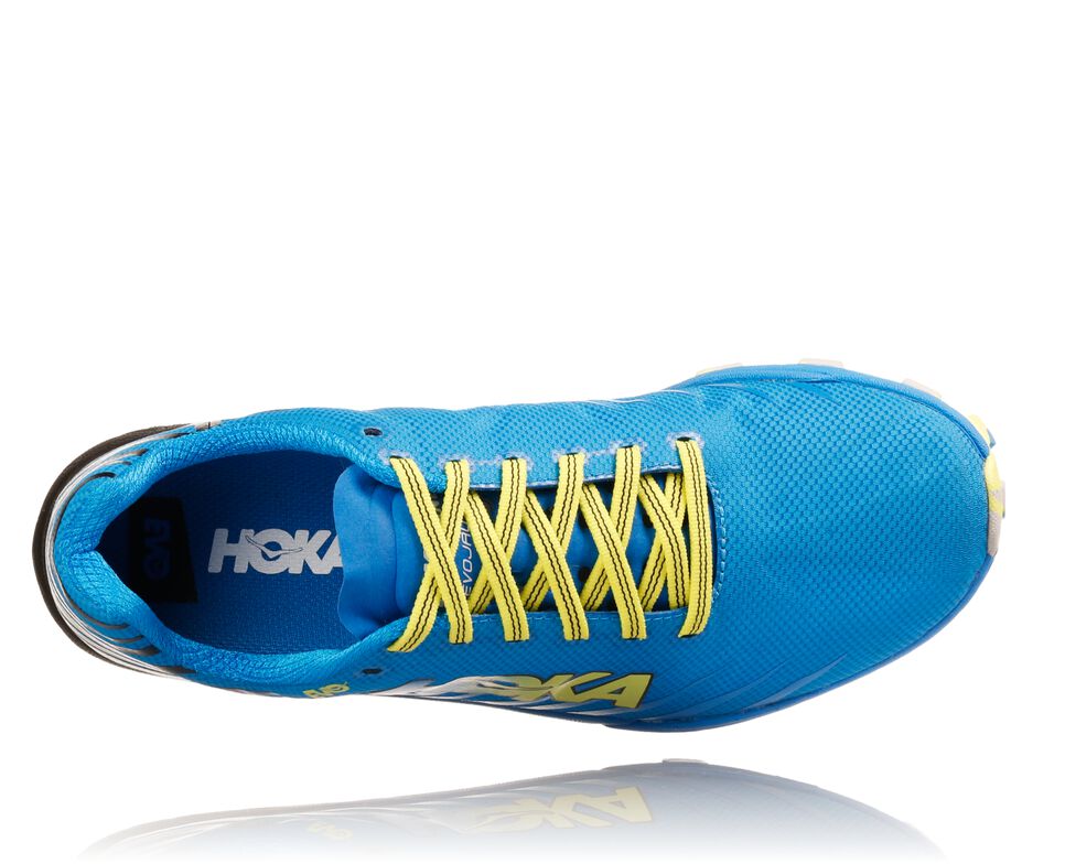 Women's Hoka One One EVO Jawz Trail Running Shoes Cyan / Citrus | FPKGNS386