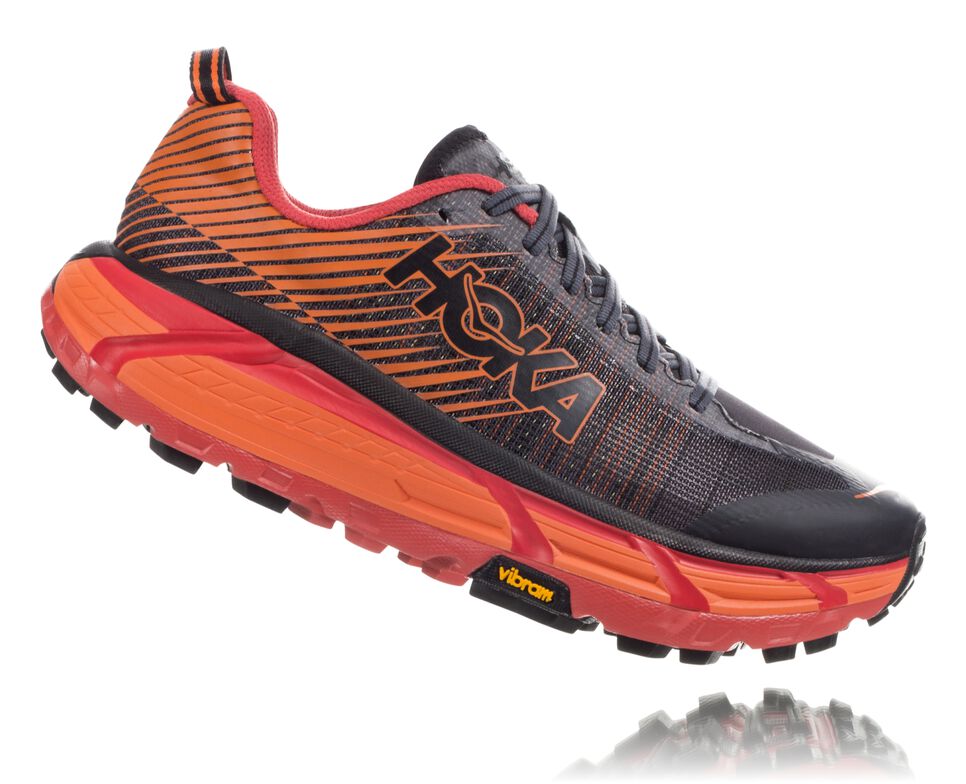 Women's Hoka One One EVO Mafate 2 Trail Running Shoes Black / Poppy Red | BNVZPJ721