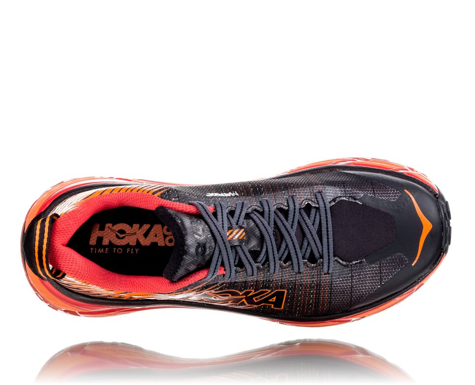 Women's Hoka One One EVO Mafate 2 Trail Running Shoes Black / Poppy Red | BNVZPJ721