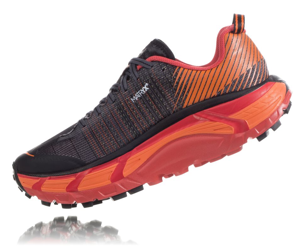 Women's Hoka One One EVO Mafate 2 Trail Running Shoes Black / Poppy Red | YDAHJK853