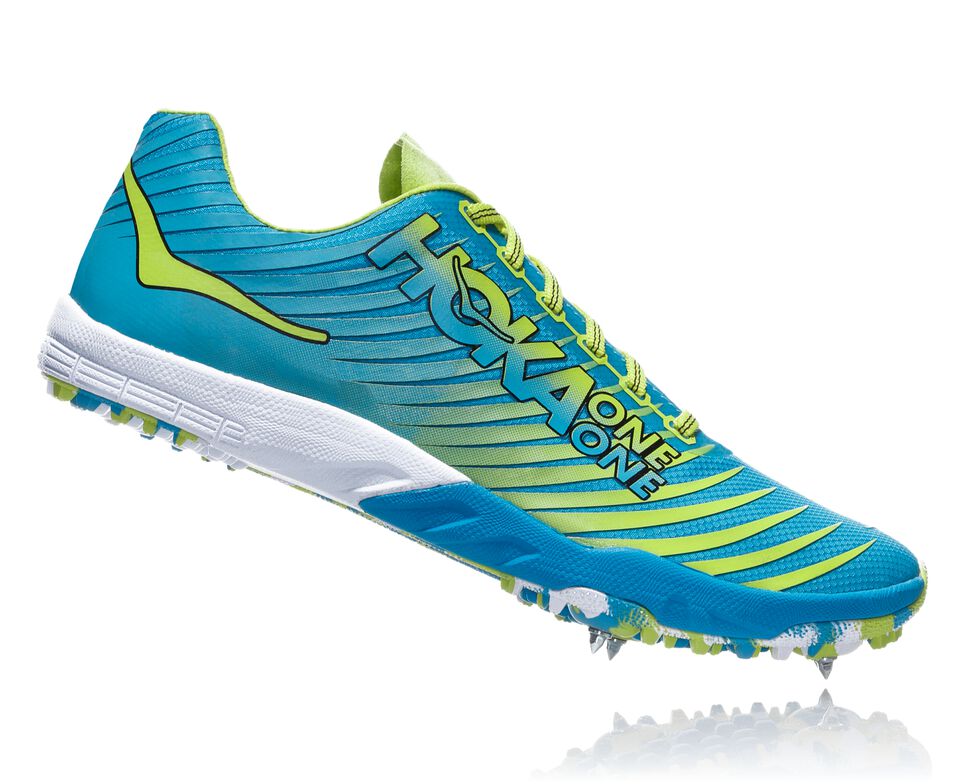 Women's Hoka One One EVO XC Spike Spikes Shoes Cyan / Citrus | UAIWHV025