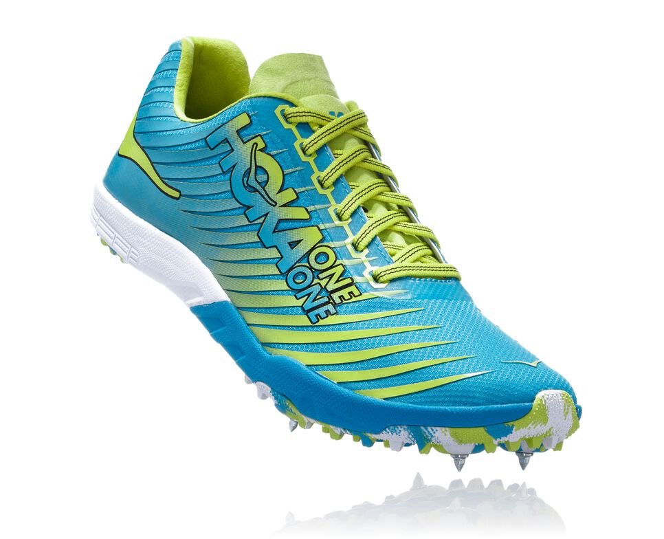 Women\'s Hoka One One EVO XC Spike Spikes Shoes Cyan / Citrus | UAIWHV025