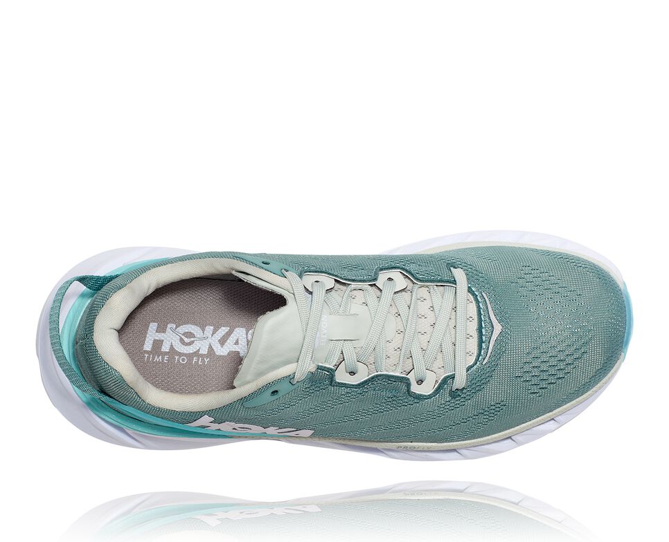 Women's Hoka One One Elevon 2 Road Running Shoes Oil Blue / White | CMHQGI904