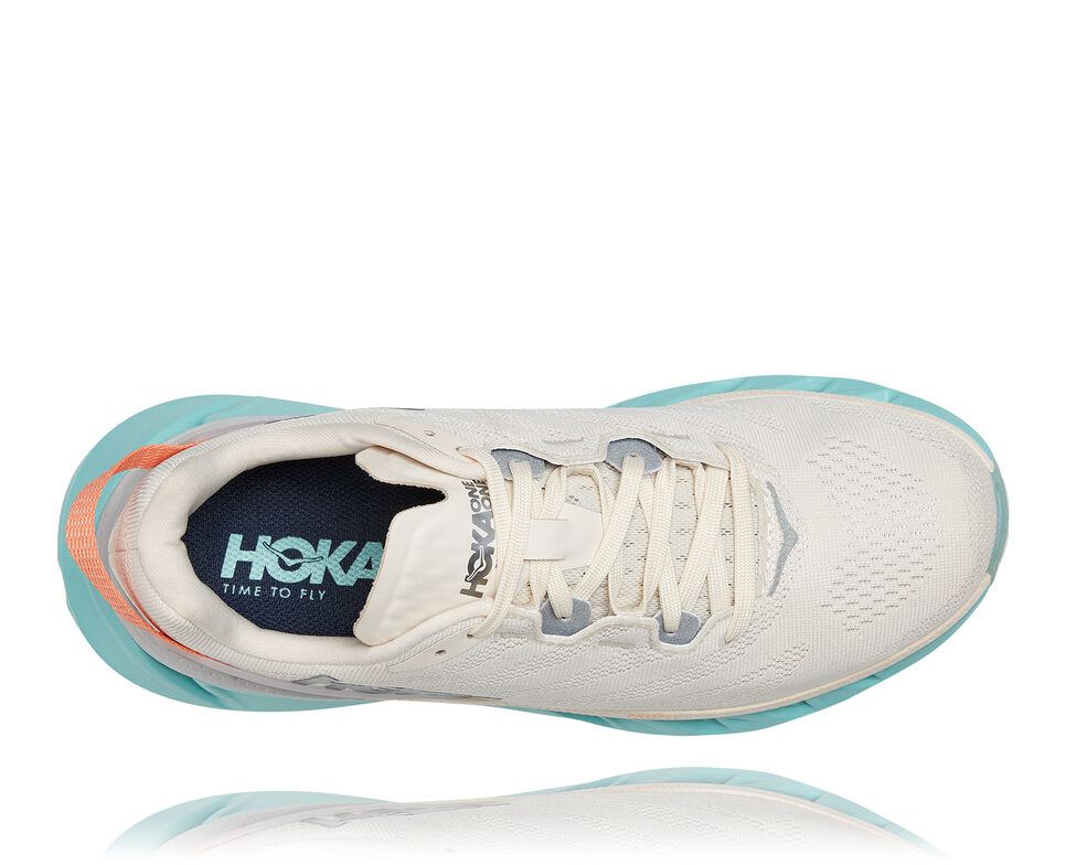 Women's Hoka One One Elevon 2 Road Running Shoes Eggnog / Eggshell Blue | JKAOLS587