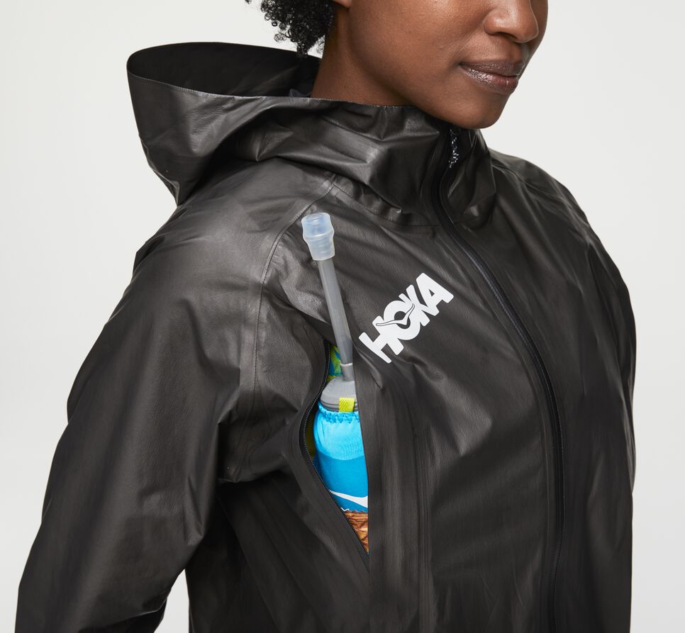 Women\'s Hoka One One GORE-TEX Shakedry Run Jackets Black | CIUQYF027