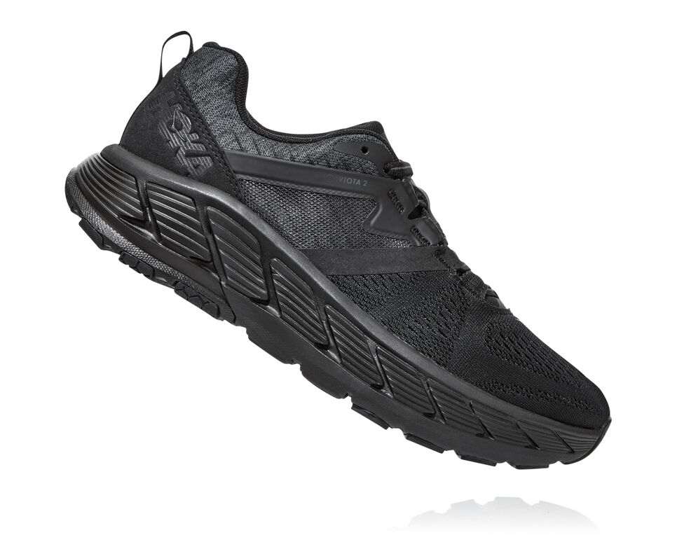 Women's Hoka One One Gaviota 2 Road Running Shoes Black / Dark Shadow | WJMUIQ189