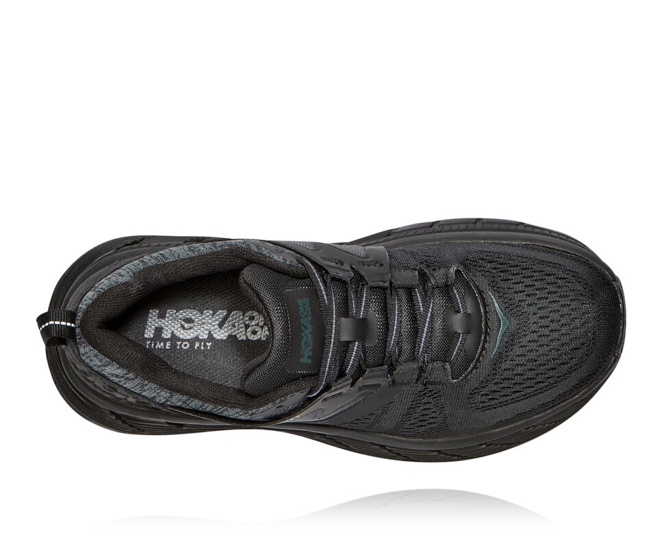 Women's Hoka One One Gaviota 2 Road Running Shoes Black / Dark Shadow | WJMUIQ189