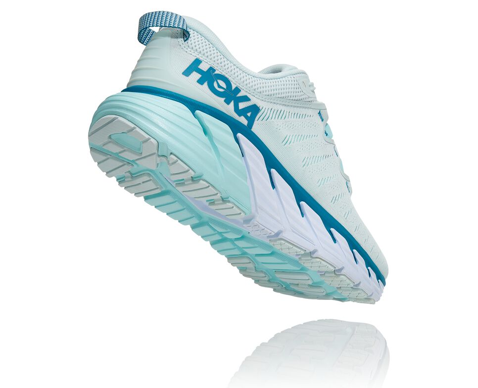 Women's Hoka One One Gaviota 3 Road Running Shoes Morning Mist / Blue Tint | FKCPMY457