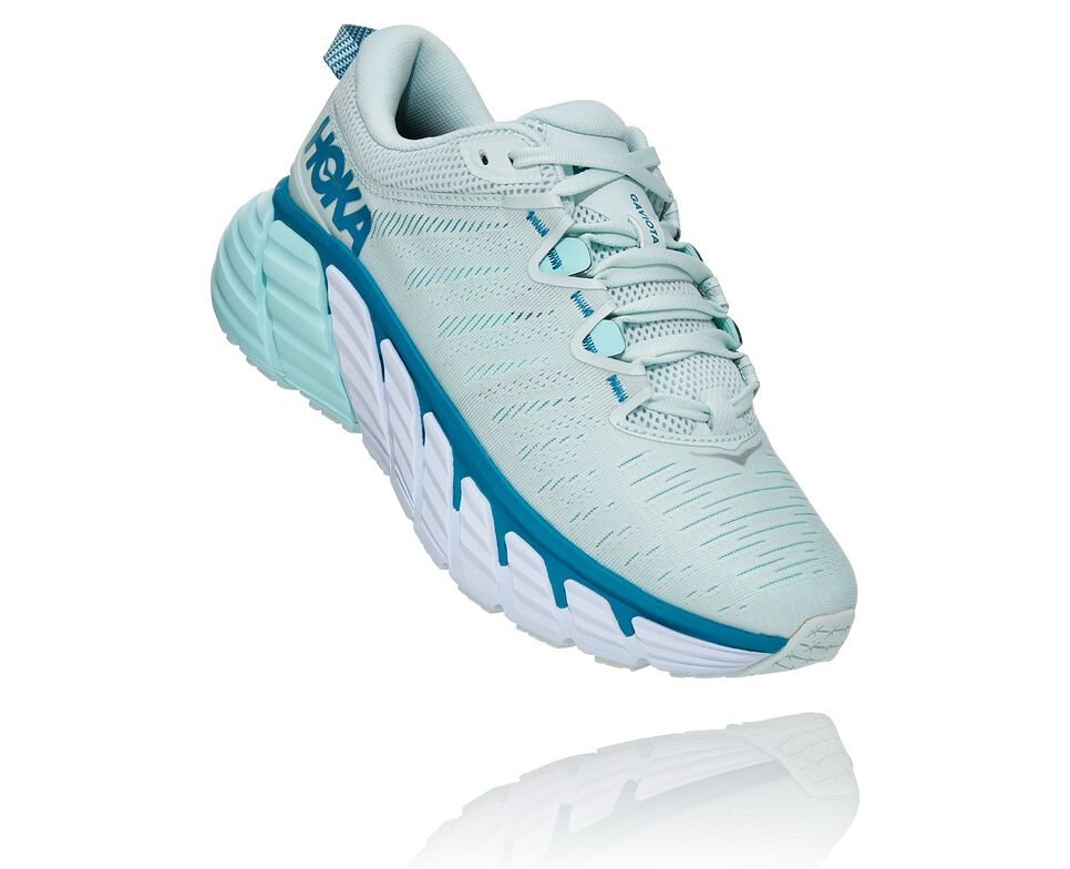 Women\'s Hoka One One Gaviota 3 Road Running Shoes Morning Mist / Blue Tint | FKCPMY457