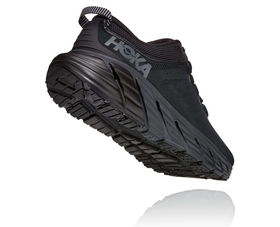 Women's Hoka One One Gaviota 3 Road Running Shoes Black / Black | MSEDNO835