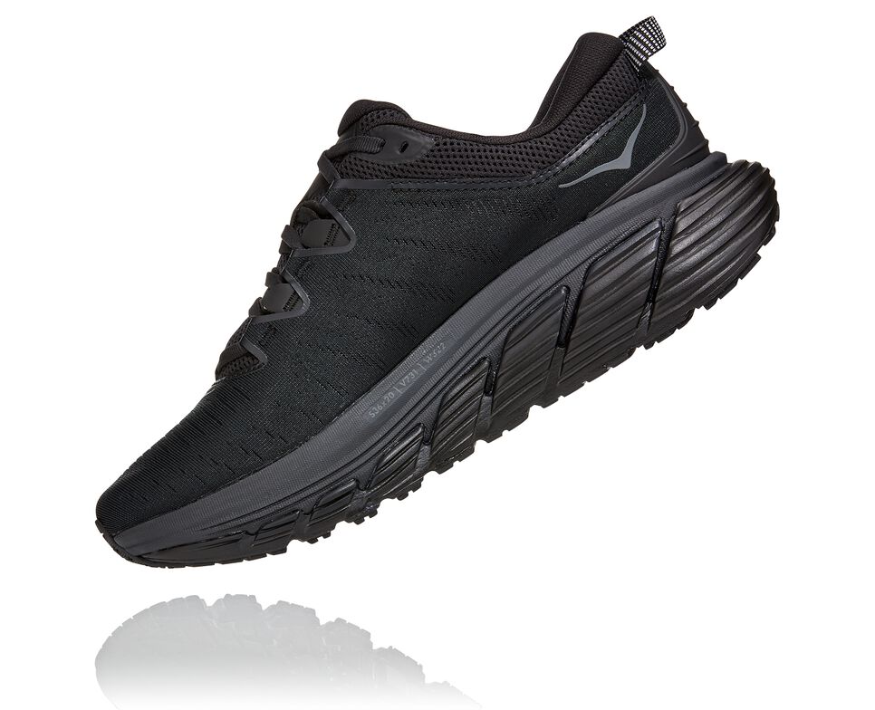 Women's Hoka One One Gaviota 3 Road Running Shoes Black / Black | MSEDNO835