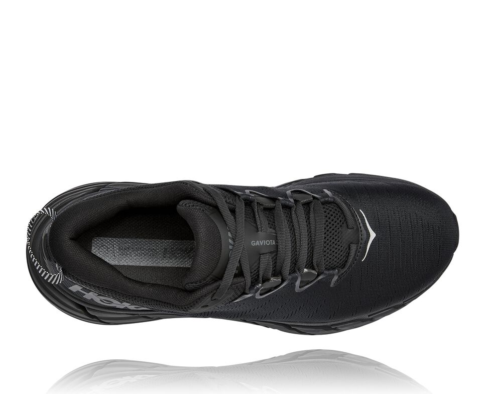 Women's Hoka One One Gaviota 3 Road Running Shoes Black / Black | MSEDNO835