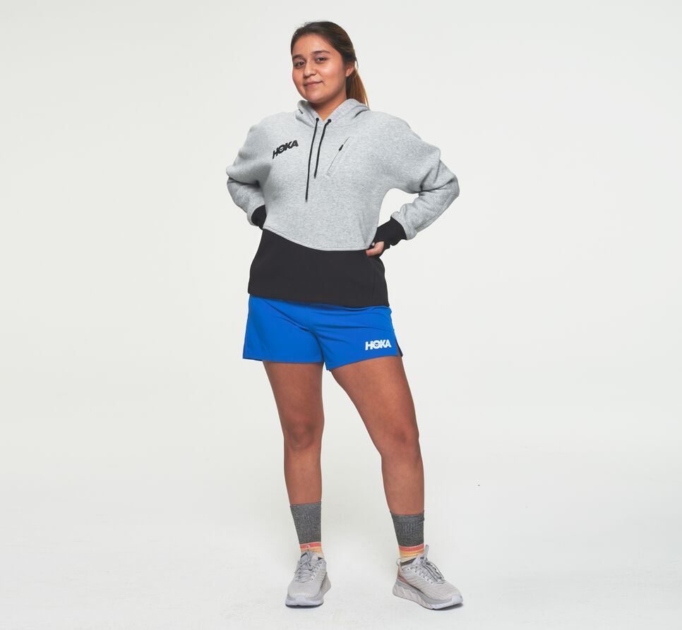 Women's Hoka One One Hoodie Hoodie Heather Grey | KQAMLD261