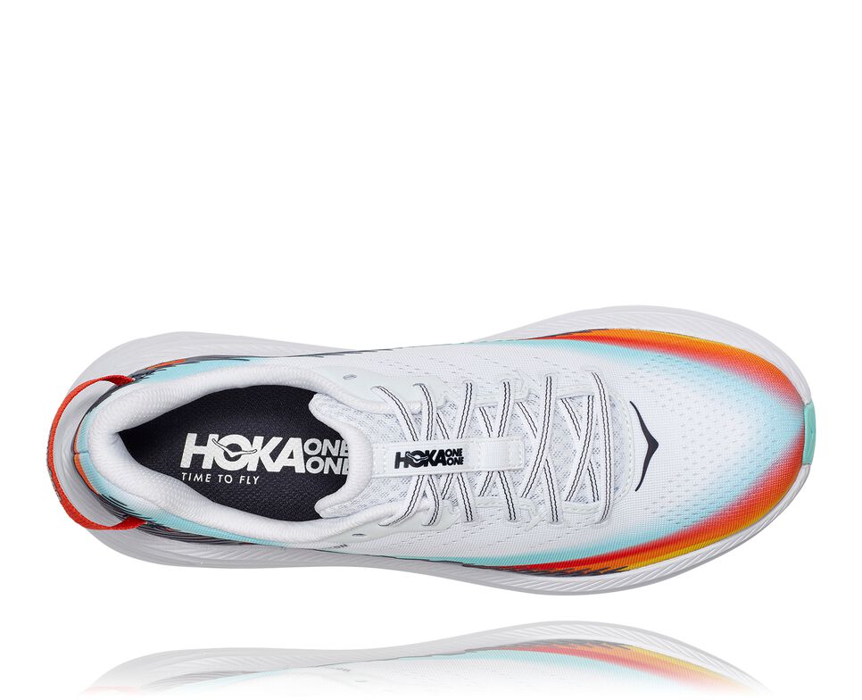 Women's Hoka One One Ironman Rincon 2 Road Running Shoes White / Evening Blue | YLGITA865