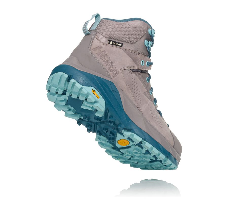 Women's Hoka One One Kaha GORE-TEX Hiking Boots Frost Gray / Aqua Haze | AJNTQY751