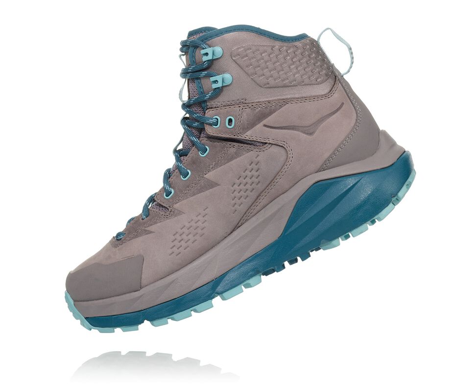 Women's Hoka One One Kaha GORE-TEX Hiking Boots Frost Gray / Aqua Haze | AJNTQY751