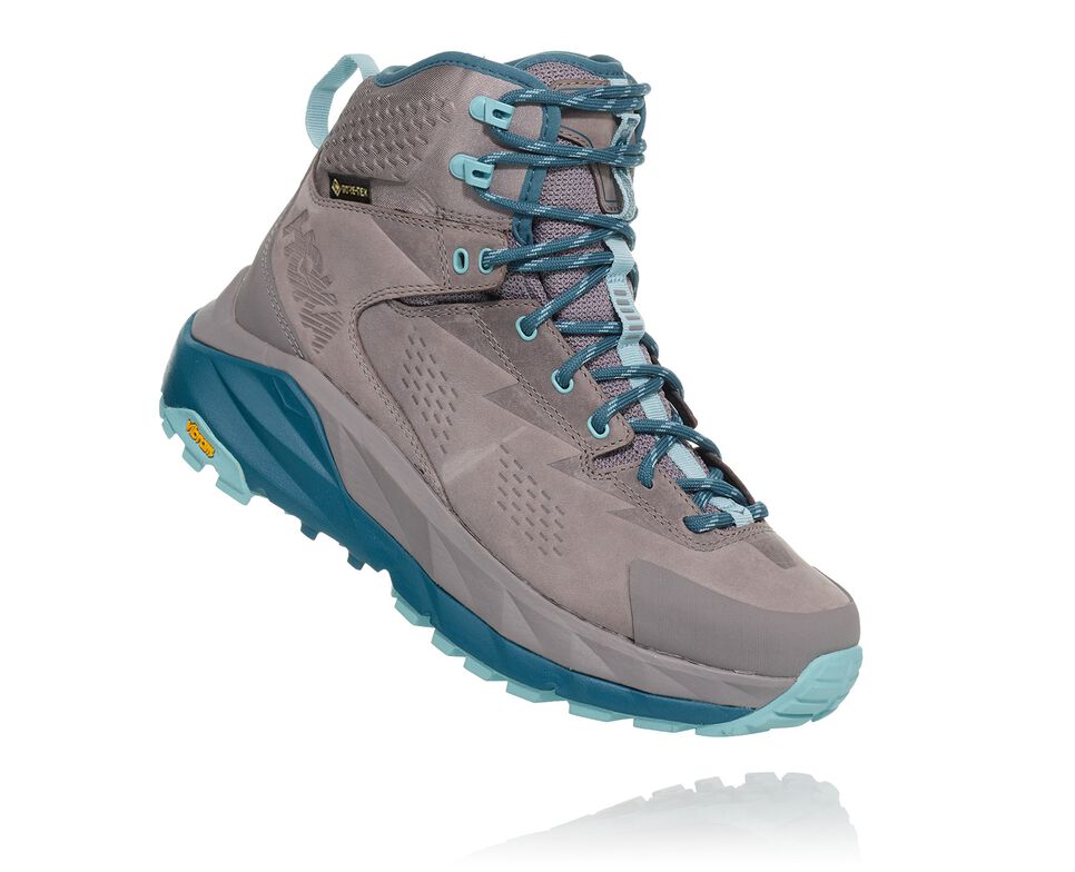 Women\'s Hoka One One Kaha GORE-TEX Hiking Boots Frost Gray / Aqua Haze | AJNTQY751