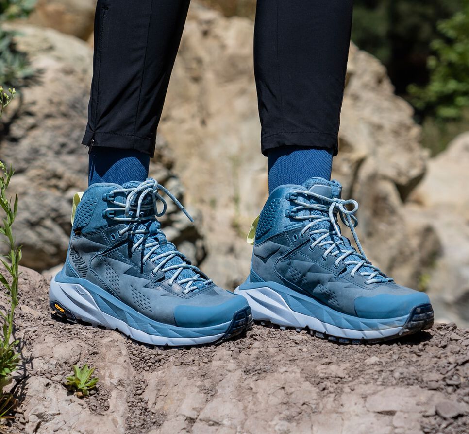 Women's Hoka One One Kaha GORE-TEX Hiking Boots Provincial Blue / Blue Fog | HJFIBQ256