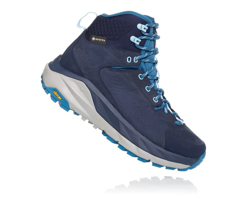 Women's Hoka One One Kaha GORE-TEX Hiking Boots Black Iris / Blue Sapphire | TRIPWD072