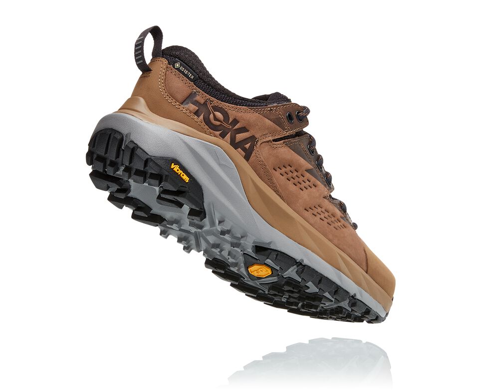 Women's Hoka One One Kaha Low GORE-TEX Hiking Boots Otter / Black | HUFQCA024