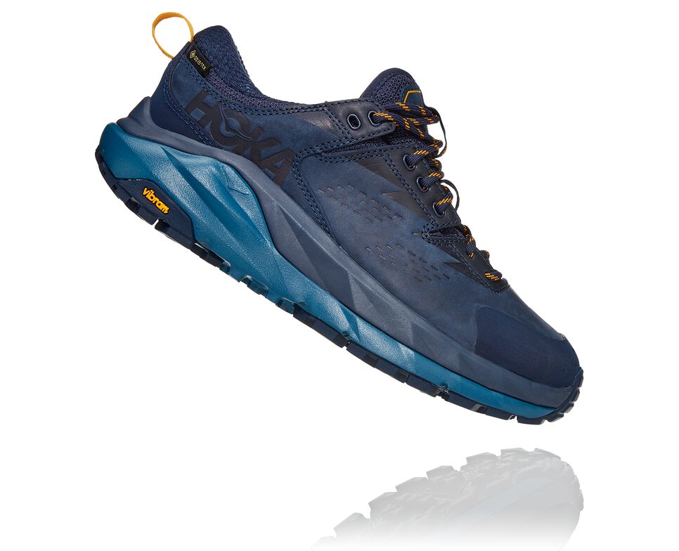 Women's Hoka One One Kaha Low GORE-TEX Hiking Boots Black Iris / Moroccan Blue | VNACPK679