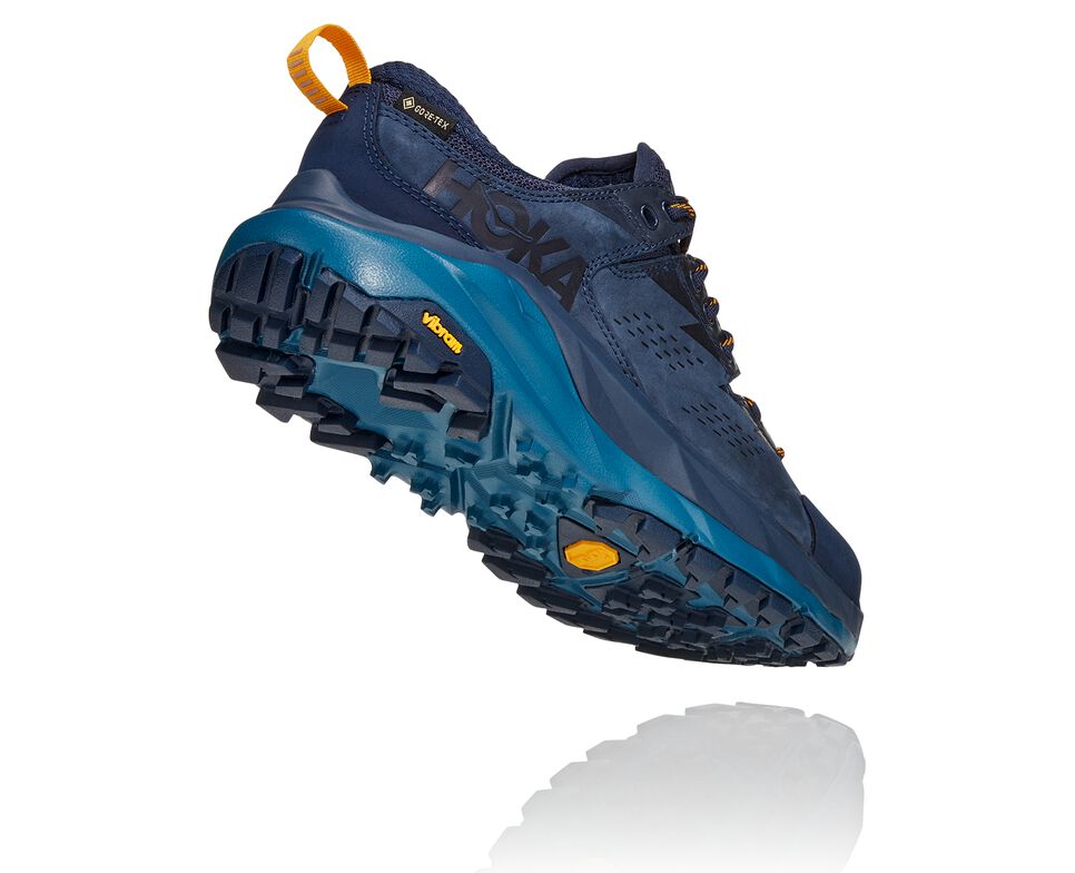 Women's Hoka One One Kaha Low GORE-TEX Hiking Boots Black Iris / Moroccan Blue | VNACPK679