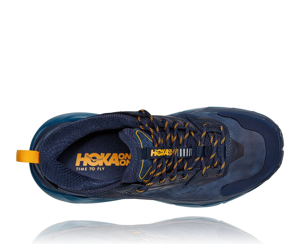 Women's Hoka One One Kaha Low GORE-TEX Hiking Boots Black Iris / Moroccan Blue | VNACPK679