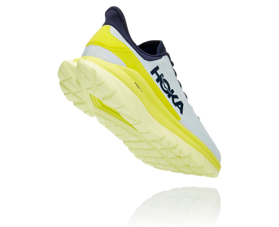 Women's Hoka One One Mach 4 Road Running Shoes Blue Flower / Citrus | DHKFIX270