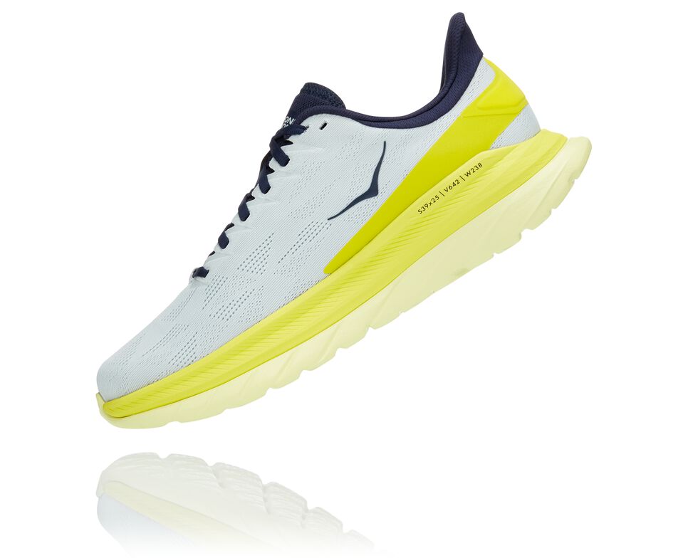 Women's Hoka One One Mach 4 Road Running Shoes Blue Flower / Citrus | DHKFIX270