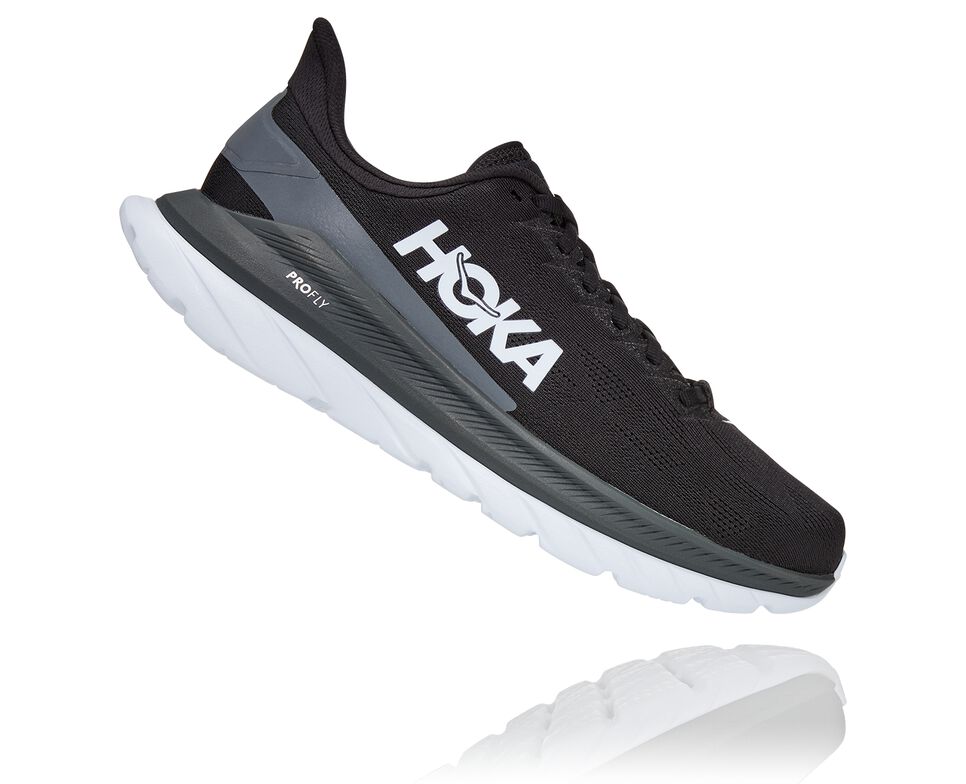 Women's Hoka One One Mach 4 Road Running Shoes Black / Dark Shadow | ZJVFDT781