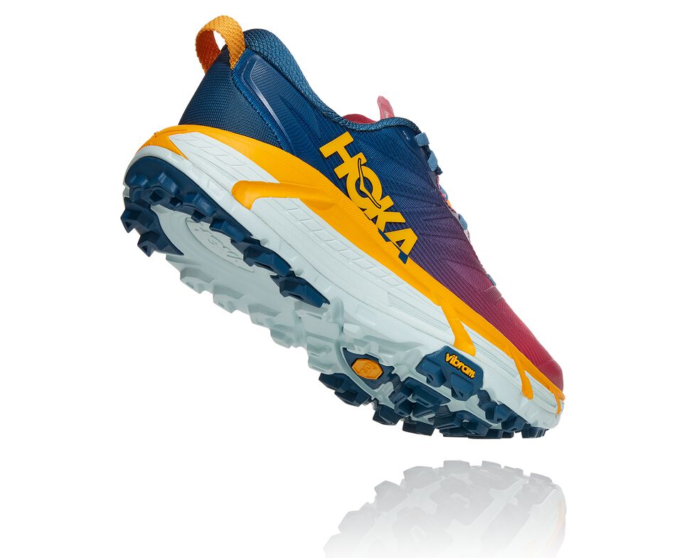 Women's Hoka One One Mafate Speed 3 Trail Running Shoes Moroccan Blue / Saffron | PGCFHM859