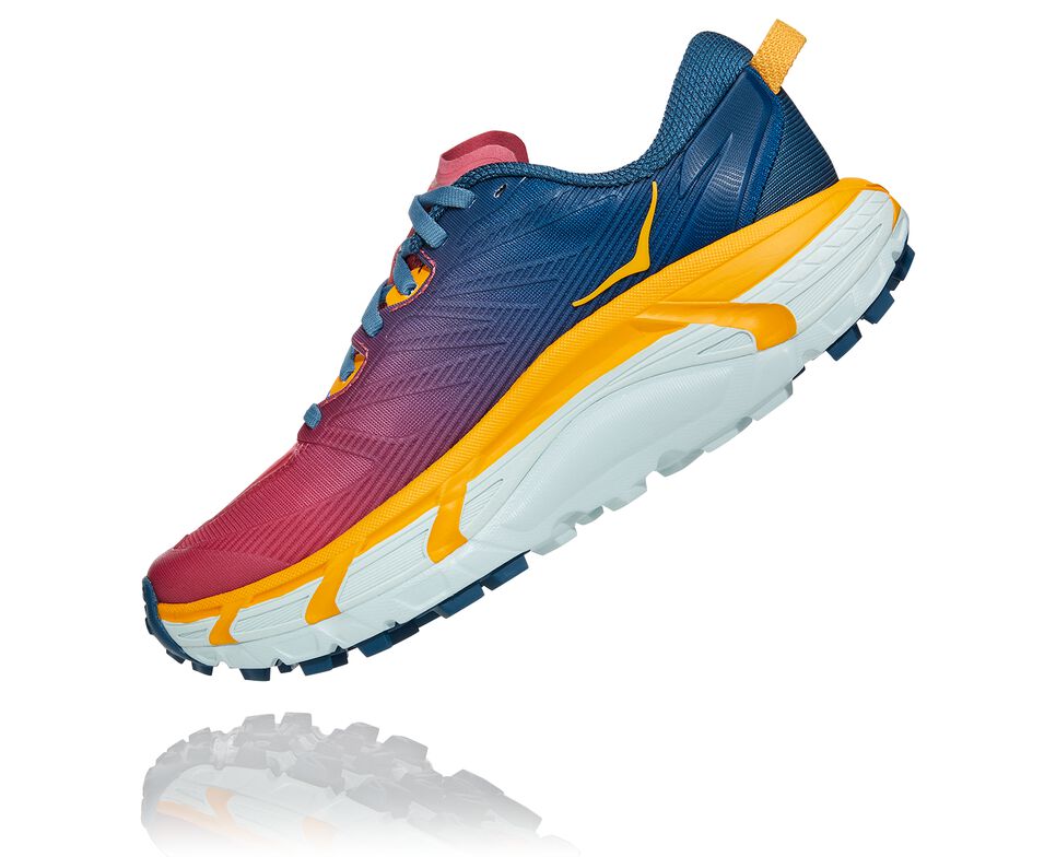 Women's Hoka One One Mafate Speed 3 Trail Running Shoes Moroccan Blue / Saffron | PGCFHM859