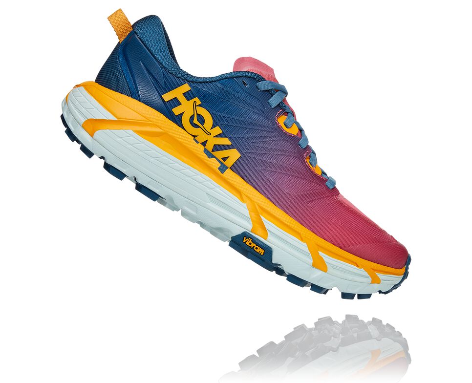 Women's Hoka One One Mafate Speed 3 Trail Running Shoes Moroccan Blue / Saffron | PGCFHM859