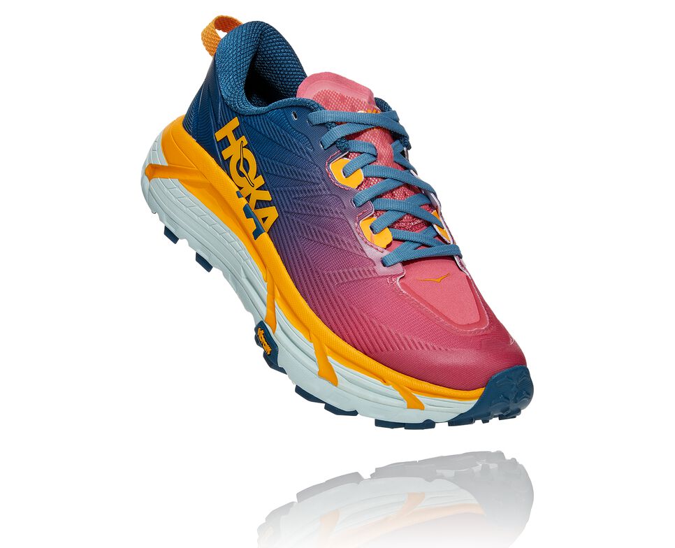 Women\'s Hoka One One Mafate Speed 3 Trail Running Shoes Moroccan Blue / Saffron | PGCFHM859