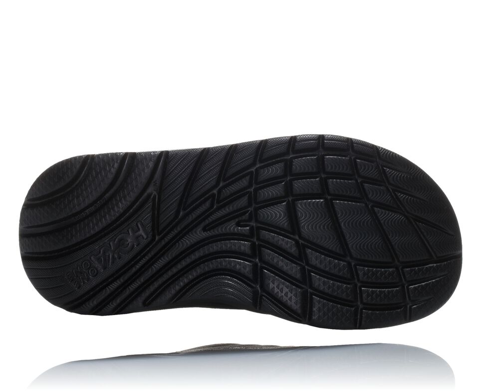 Women's Hoka One One ORA Recovery Slides Black / Black | CNQFEX238