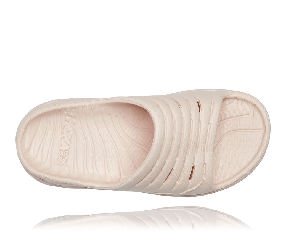 Women's Hoka One One ORA Recovery Slides Silver Peony | JUZBMV158