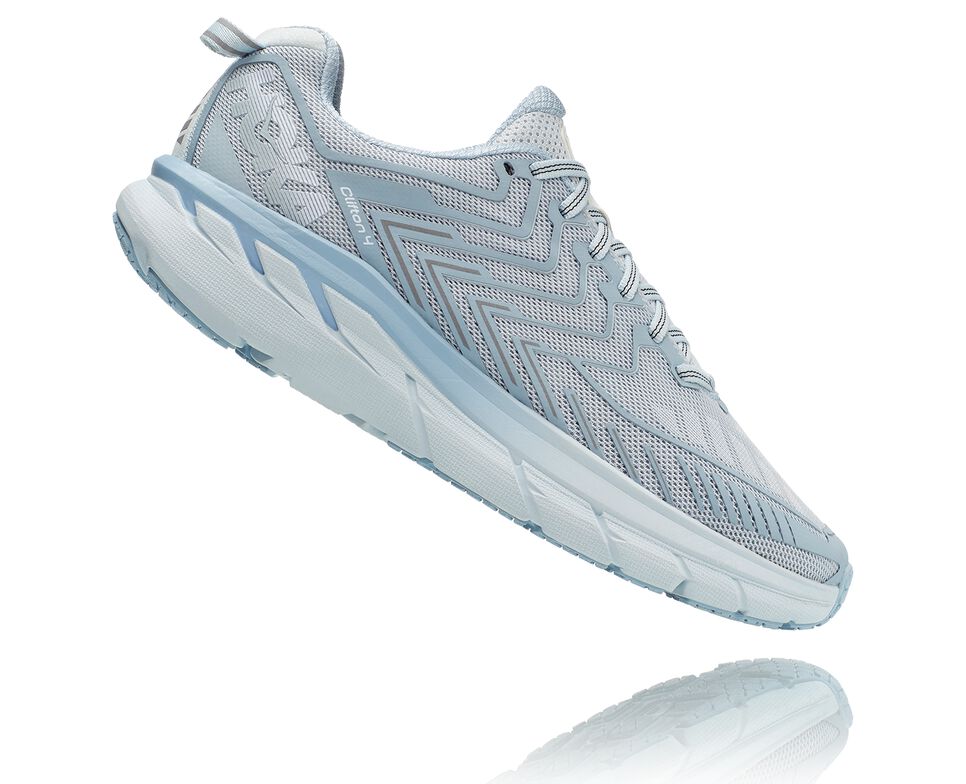 Women's Hoka One One OV Clifton Road Running Shoes Mist | WDNJGF065