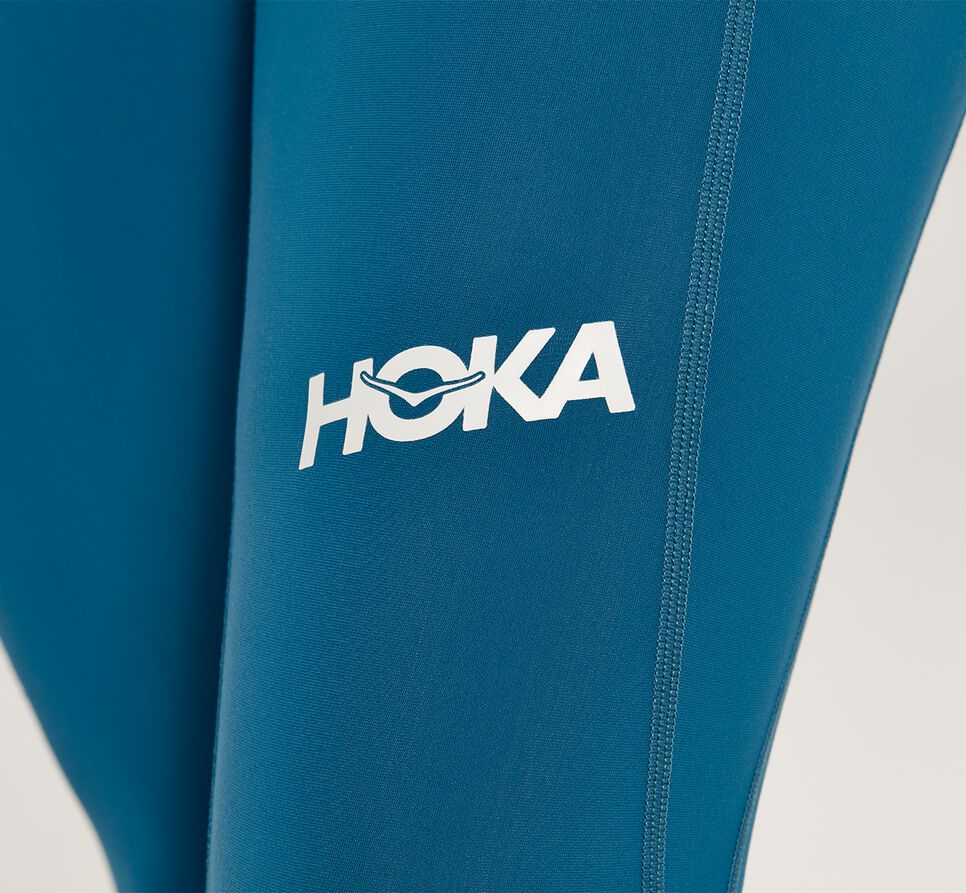 Women's Hoka One One Performance Crop Tight Leggings Moroccan Blue | IEMBJD284