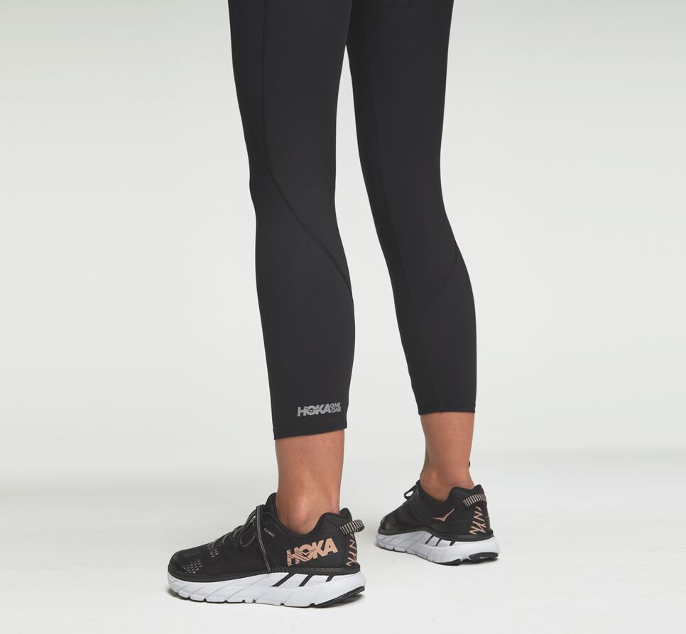 Women's Hoka One One Performance Crop Tight Leggings Black | QKJGPF029