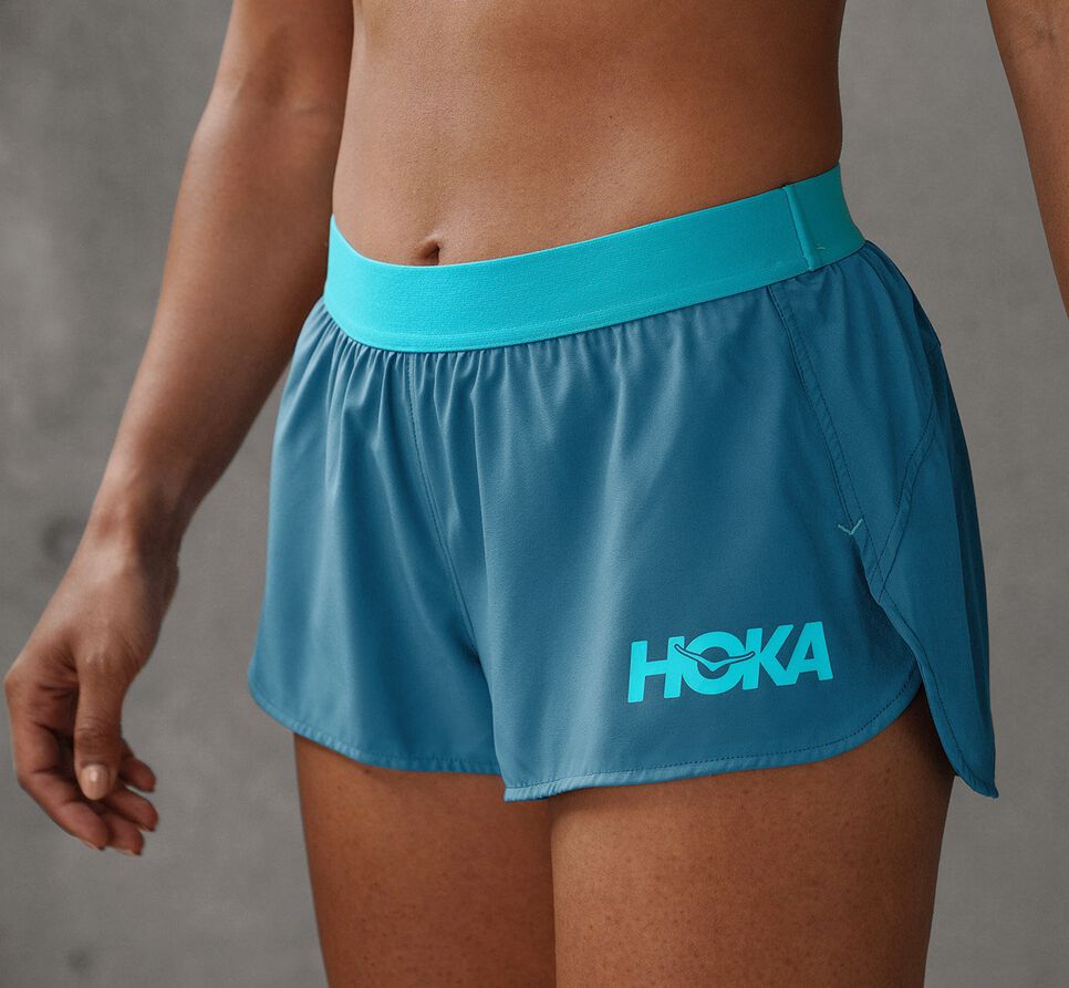 Women's Hoka One One Performance Woven 2" Short Shorts Real Teal | BKHUWT903